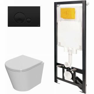 Комплект унитаза с инсталляцией Point Виктория 886914GBO3+PN41061 с сиденьем Микролифт Комплект унитаза с инсталляцией Point Виктория 886914GBO3+PN41061 с сиденьем Микролифт