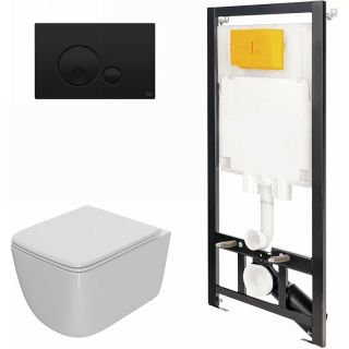 Комплект унитаза с инсталляцией Point Меркурий 886914GBO3+PN41831 с сиденьем Микролифт Комплект унитаза с инсталляцией Point Меркурий 886914GBO3+PN41831 с сиденьем Микролифт