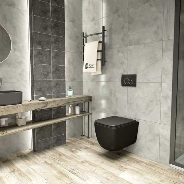 Комплект унитаза с инсталляцией Point Меркурий 886914SIOO+PN41831BM с сиденьем Микролифт