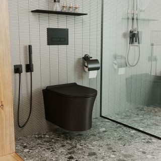 Комплект унитаза с инсталляцией Point Вега 886914GBO1+PN41711BM с сиденьем Микролифт