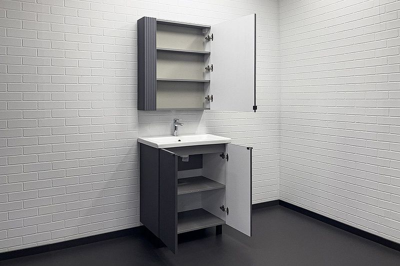 Зеркало-шкаф Comforty Лима 00-00004891 70 см Антрацит