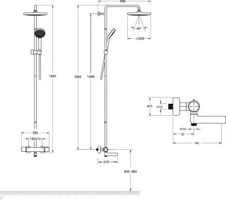 Душевая стойка Jacob Delafon Atom E26238-CP Душевая стойка Jacob Delafon Atom E26238-CP