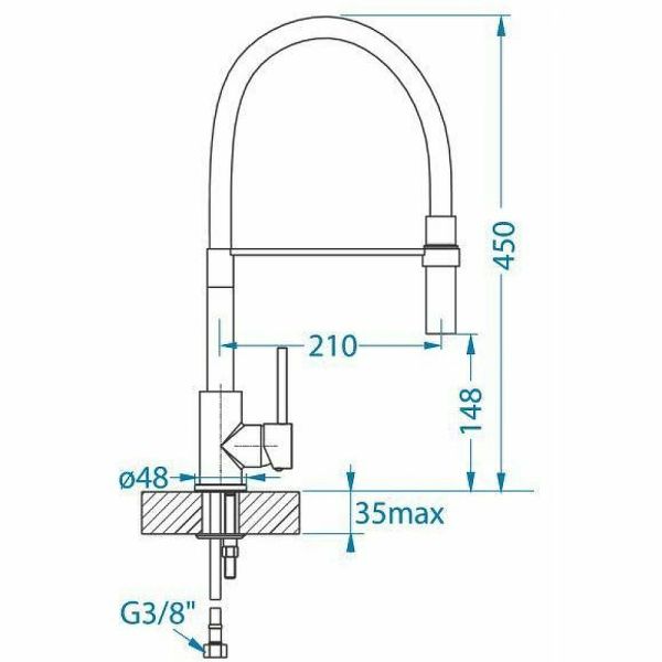 Смеситель для кухни Alveus Pixy Chr 1132175 Хром