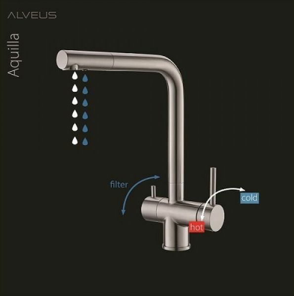 Смеситель для кухни Alveus Aquila Sat 1139805 Сатинированная сталь
