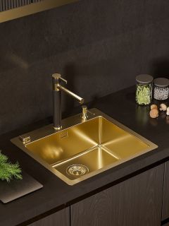 Смеситель для кухни Alveus Zina Monarch Gold 1136509 Черный Золото Смеситель для кухни Alveus Zina Monarch Gold 1136509 Черный Золото