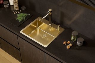 Смеситель для кухни Alveus Zina Monarch Gold 1136509 Черный Золото Смеситель для кухни Alveus Zina Monarch Gold 1136509 Черный Золото