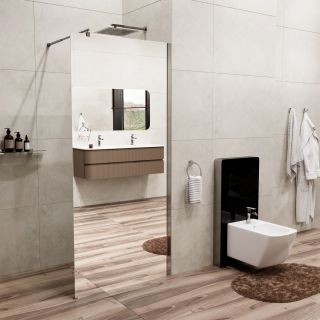 Душевая перегородка WasserKRAFT Rur 30W40-MR 120 см профиль хром стекло зеркальное