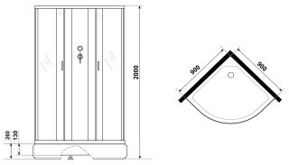 Душевая кабина Niagara NG-6701-14BK 90x90см чёрный/прозрачное