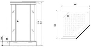 Душевая кабина Niagara NG-7701DW 90x90см серебро/прозрачное