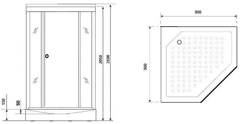 Душевая кабина Niagara NG-7701DW 90x90см серебро/прозрачное