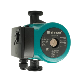 Насос, SHINHOO, циркуляционный, тип BASIC 25-12S, 71211010, 1х230 В, монтажная длина 180 мм