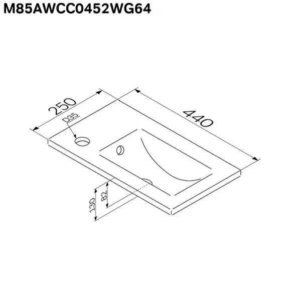 Раковина встраиваемая Am.Pm X-Joy M85AWCC0502WG64 44 см белый