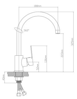 Смеситель для кухни BOOU B8289-28J хром Смеситель для кухни BOOU B8289-28J хром