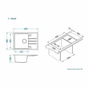 Кухонная мойка Alveus Granital Intermezzo 40 G11 Arctic 680x480x200 1144965 Белая