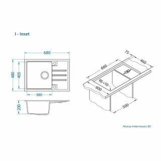 Кухонная мойка Alveus Granital Intermezzo 40 G11 Arctic 680x480x200 1144965 Белая