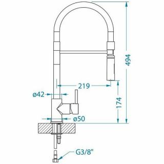 Смеситель для кухни Alveus Lyra-S Chr 1132184 Хром Черный Смеситель для кухни Alveus Lyra-S Chr 1132184 Хром Черный