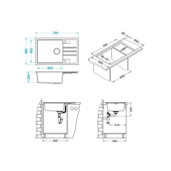 Кухонная мойка Alveus Granital Intermezzo 130 Arctic G11 780x480x200 1117046 Белая