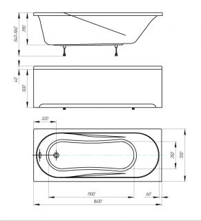 Ванна акриловая Акватек Либерти Lifestyle 160x70 BER160-0000001