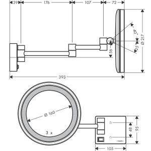 Косметическое зеркало  Hansgrohe AddStoris 41790340