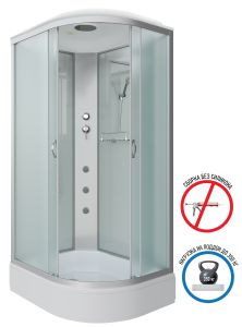 Душевая кабина Niagara NG-33184-14LG с гидромассажем 110x80см серебро/матовое
