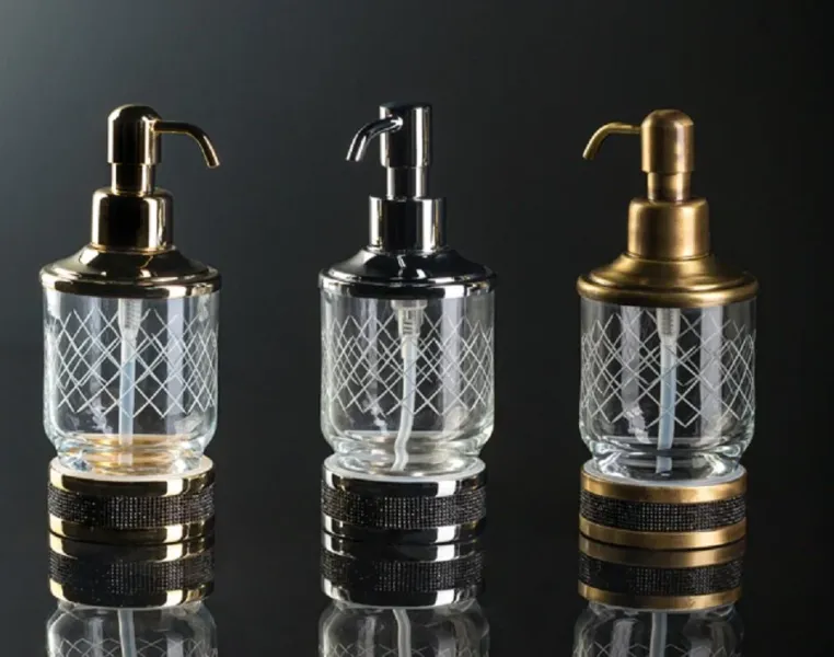 Дозатор для жидкого мыла Boheme Royal Cristal 10929-BR-B бронза/чёрный