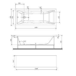 Фронтальная панель для ванны AM.PM Gem 150 W93A-150-070W-P Белая