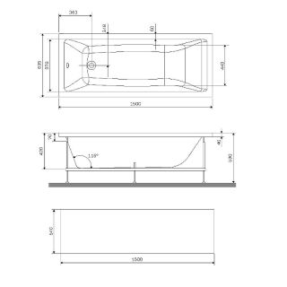 Фронтальная панель для ванны AM.PM Gem 150 W93A-150-070W-P Белая Фронтальная панель для ванны AM.PM Gem 150 W93A-150-070W-P Белая