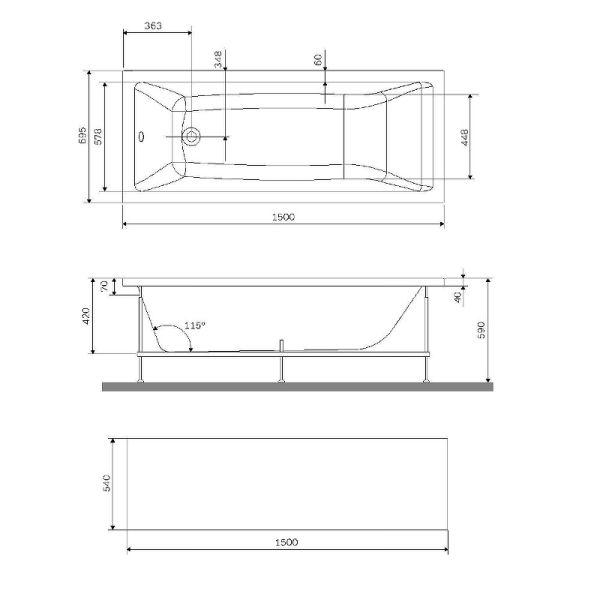 Фронтальная панель для ванны AM.PM Gem 150 W93A-150-070W-P Белая Фронтальная панель для ванны AM.PM Gem 150 W93A-150-070W-P Белая