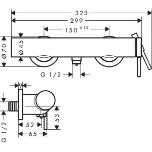 Смеситель для душа Hansgrohe Tecturis S 73622000 Хром