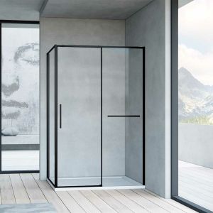 Душевой уголок Vincea Slim Soft 120x90 VSR-1SS9012CLB профиль Черный стекло прозрачное