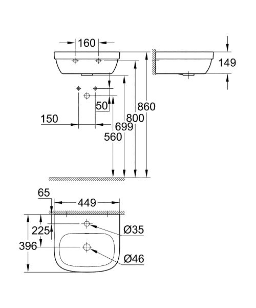 Раковина Grohe Euro Ceramic 39324000 50 см