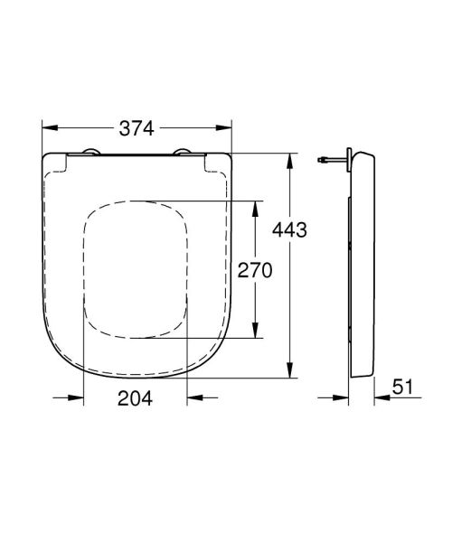 Сиденье для унитаза с микролифтом, GROHE Euro Ceramic, альпин-белый, (39330001)