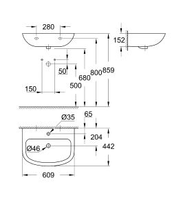 Раковина Grohe Bau Ceramic 39421000 60 см