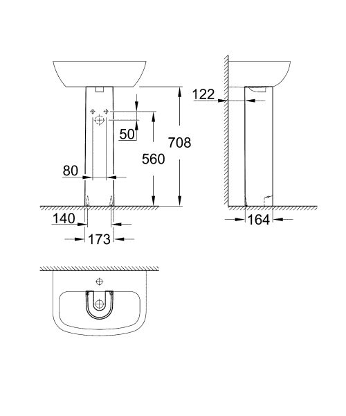 Пьедестал для раковины Grohe Bau Ceramic 39425000 белый