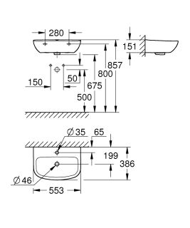 Раковина Grohe Bau Ceramic 39440000 55 см