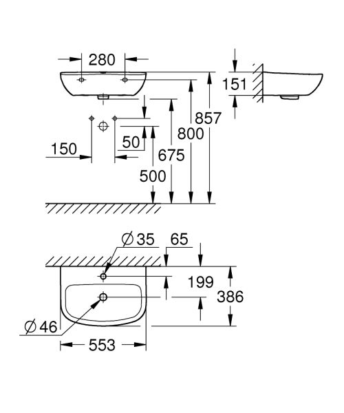 Раковина Grohe Bau Ceramic 39440000 55 см