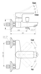 Смеситель для ванны Triton Панама Щ0000002376 белый