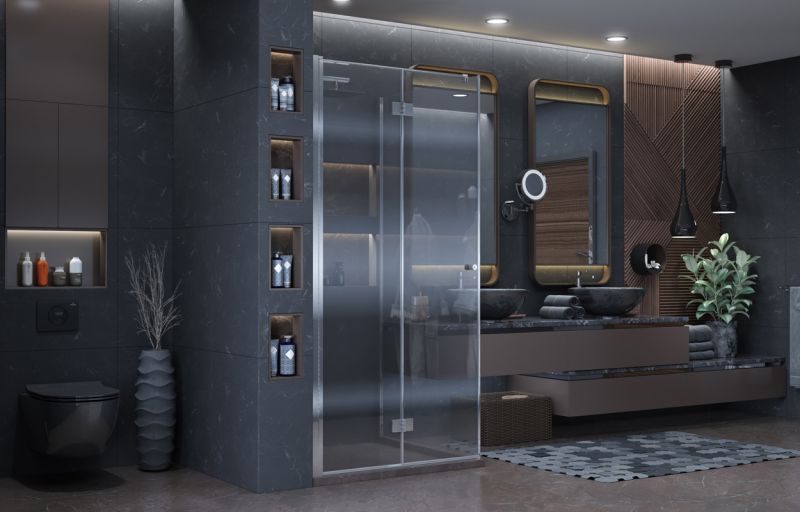 Душевой уголок Ambassador Diamond 12011105R 90x90см правый хром/прозрачное