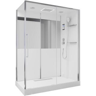 Душевая кабина Black and White Galaxy G8890 160х85 889000 с паром без гидромассажа Душевая кабина Black and White Galaxy G8890 160х85 889000 с паром без гидромассажа