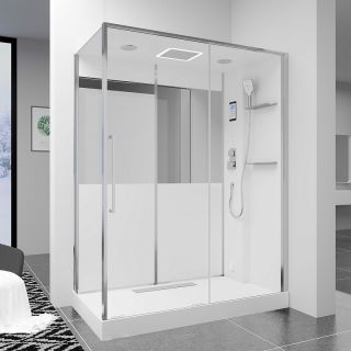 Душевая кабина Black and White Galaxy G8890 160х85 889000 с паром без гидромассажа Душевая кабина Black and White Galaxy G8890 160х85 889000 с паром без гидромассажа