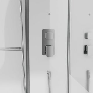 Душевая кабина Black and White Galaxy G8890 160х85 889000 с паром без гидромассажа Душевая кабина Black and White Galaxy G8890 160х85 889000 с паром без гидромассажа