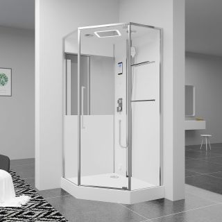 Душевая кабина Black and White Galaxy G8895 100х100 889500 с паром без гидромассажа Душевая кабина Black and White Galaxy G8895 100х100 889500 с паром без гидромассажа