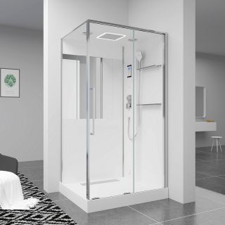 Душевая кабина Black and White Galaxy G8898 115х90 889800 с паром без гидромассажа Душевая кабина Black and White Galaxy G8898 115х90 889800 с паром без гидромассажа