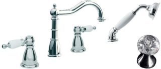Смеситель на борт ванны Boheme на 4 отв., FLORA Комплект хром