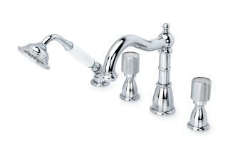 Смеситель на борт ванны Boheme 4 отв.  ROYAL CRYSTAL, комплект хром