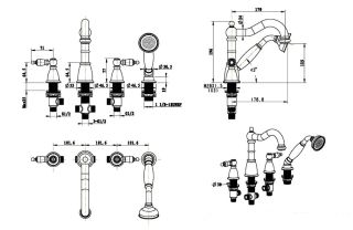 Смеситель на борт ванны Boheme, ВРЕЗНОЙ TRADIZIONALE CHROMO_Комплект хром