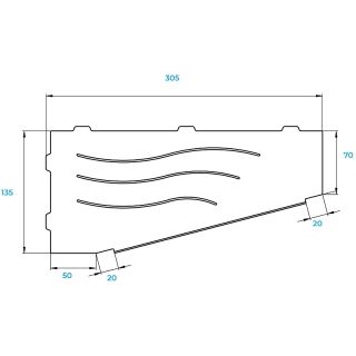 Металлическая полка RGW MT-11B  49279911-04L угловая Черная