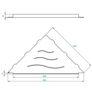 Металлическая полка RGW MT-12B 49279912-04 угловая Черная