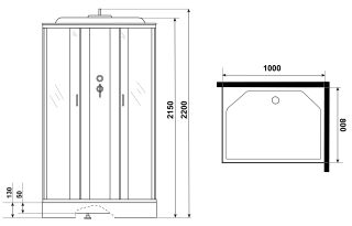 Душевая кабина Niagara NG-43085-14Q 100x80см серебро/матовое