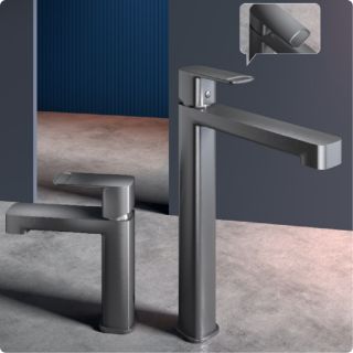 Смеситель для раковины AQUAme Parma AQM6614GM графит матовый